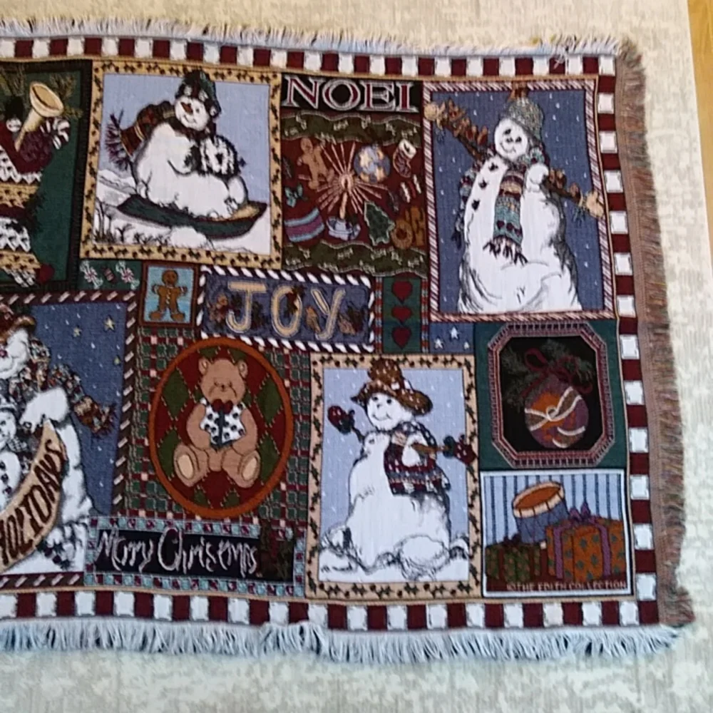 Goodwin Weavers Edith Collection Holiday Fringe Throw Blanket 48.5 x 58
